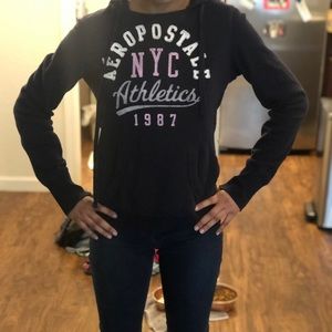 Aeropostal white pink and navy hoodie